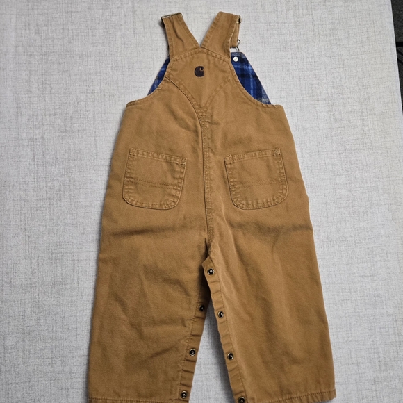 Carhartt Toddler Overalls 18 Months | Plaid Flannel Lined - Picture 7 of 11